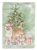 Christmas Shiba Inu Momma and Baby Flag Garden Size