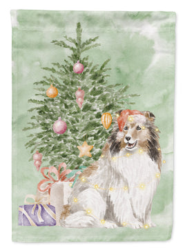 Christmas Sheltie Shetland Sheepdog Flag Garden Size