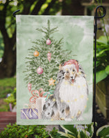 Christmas Sheltie Shetland Sheepdog Merle Flag Garden Size