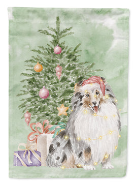 Christmas Sheltie Shetland Sheepdog Merle Flag Garden Size