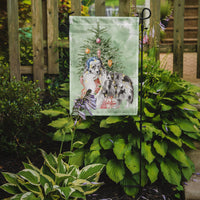 Christmas Sheltie Shetland Sheepdog Blue Merle Flag Garden Size