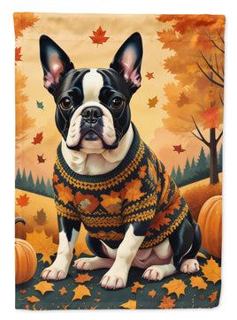 Boston Terrier Fall Garden Flag