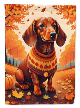 Dachshund Fall House Flag