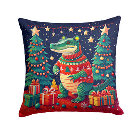 Alligator Christmas Fabric Decorative Pillow