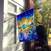 Blue Cornflowers in Color House Flag