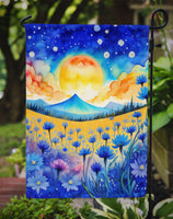 Blue Cornflowers in Color Garden Flag