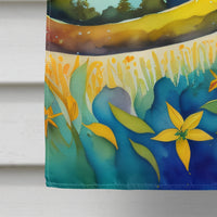 Hypericum or St. John�s Wort in Color House Flag