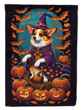 Corgi Witchy Halloween House Flag