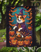Corgi Witchy Halloween Garden Flag