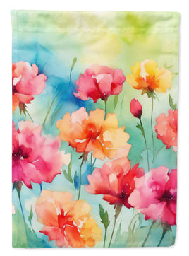Carnations in Watercolor House Flag