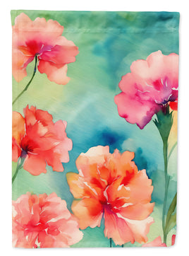 Carnations in Watercolor House Flag