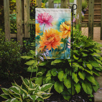 Chrysanthemums in Watercolor Garden Flag
