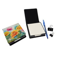 Chrysanthemums in Watercolor PU Leather Note Paper Holder