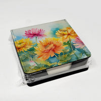 Chrysanthemums in Watercolor PU Leather Note Paper Holder