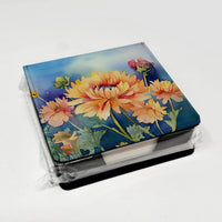 Chrysanthemums in Watercolor PU Leather Note Paper Holder