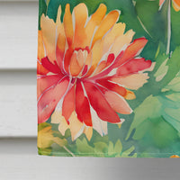 Chrysanthemums in Watercolor House Flag