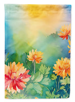 Chrysanthemums in Watercolor House Flag