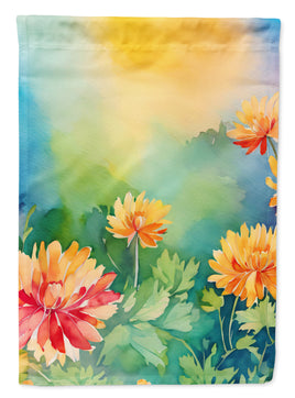 Chrysanthemums in Watercolor Garden Flag