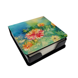 Chrysanthemums in Watercolor PU Leather Note Paper Holder