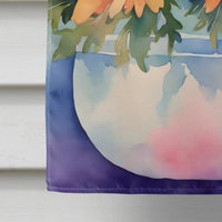 Chrysanthemums in Watercolor House Flag