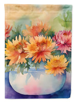 Chrysanthemums in Watercolor House Flag