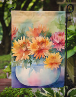 Chrysanthemums in Watercolor Garden Flag