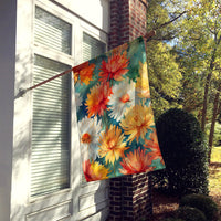 Chrysanthemums in Watercolor House Flag