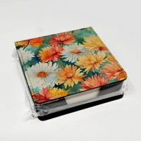 Chrysanthemums in Watercolor PU Leather Note Paper Holder