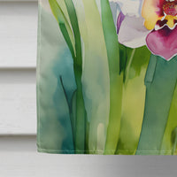 Orchids in Watercolor House Flag