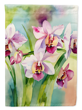 Orchids in Watercolor House Flag
