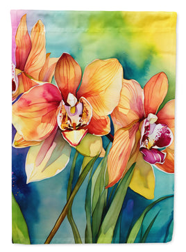 Orchids in Watercolor House Flag