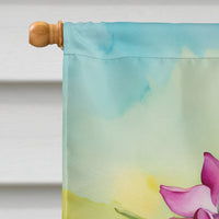 Orchids in Watercolor House Flag