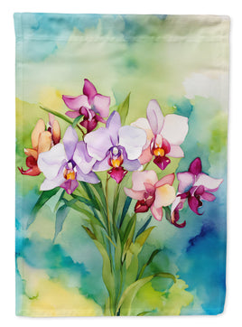 Orchids in Watercolor House Flag