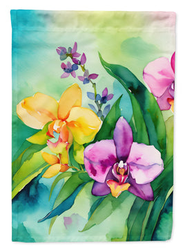Orchids in Watercolor House Flag