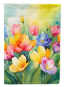 Freesias in Watercolor House Flag