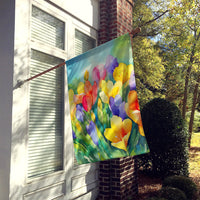Freesias in Watercolor House Flag