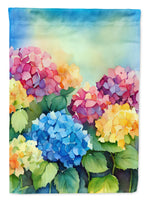 Hydrangeas in Watercolor House Flag