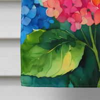 Hydrangeas in Watercolor House Flag