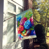 Hydrangeas in Watercolor House Flag