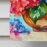Hydrangeas in Watercolor House Flag