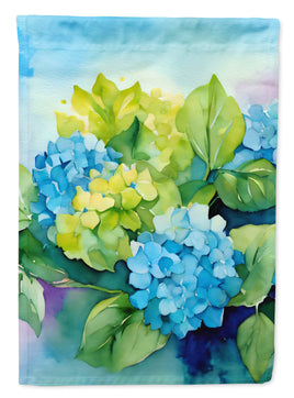 Hydrangeas in Watercolor House Flag