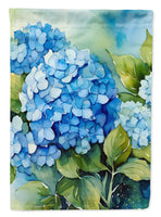 Hydrangeas in Watercolor House Flag