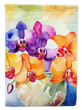 Orchids in Watercolor House Flag
