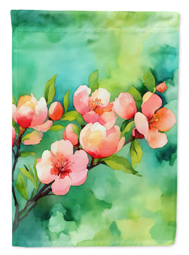 Delaware Peach Blossom in Watercolor House Flag