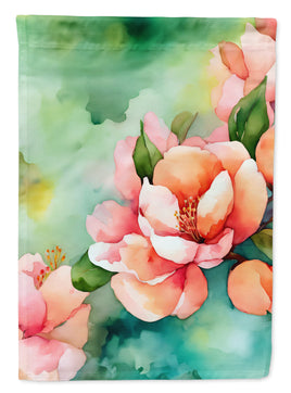 Delaware Peach Blossom in Watercolor House Flag