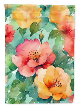 Georgia Cherokee Rose in Watercolor House Flag