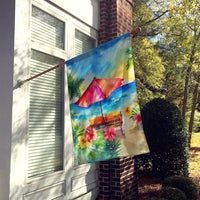 Hawaii Hawaiian Hibiscus in Watercolor House Flag