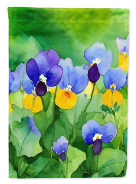 Illinois Violet in Watercolor House Flag