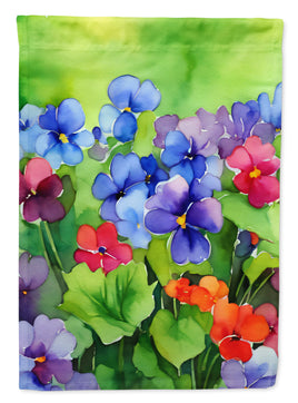 Illinois Violet in Watercolor House Flag