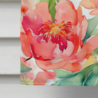 Indiana Peonies in Watercolor House Flag